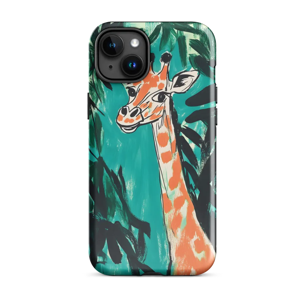 Curious Giraffe in Lush Greenery | Phone Case |  15 Plus | Tough Case | Glossy