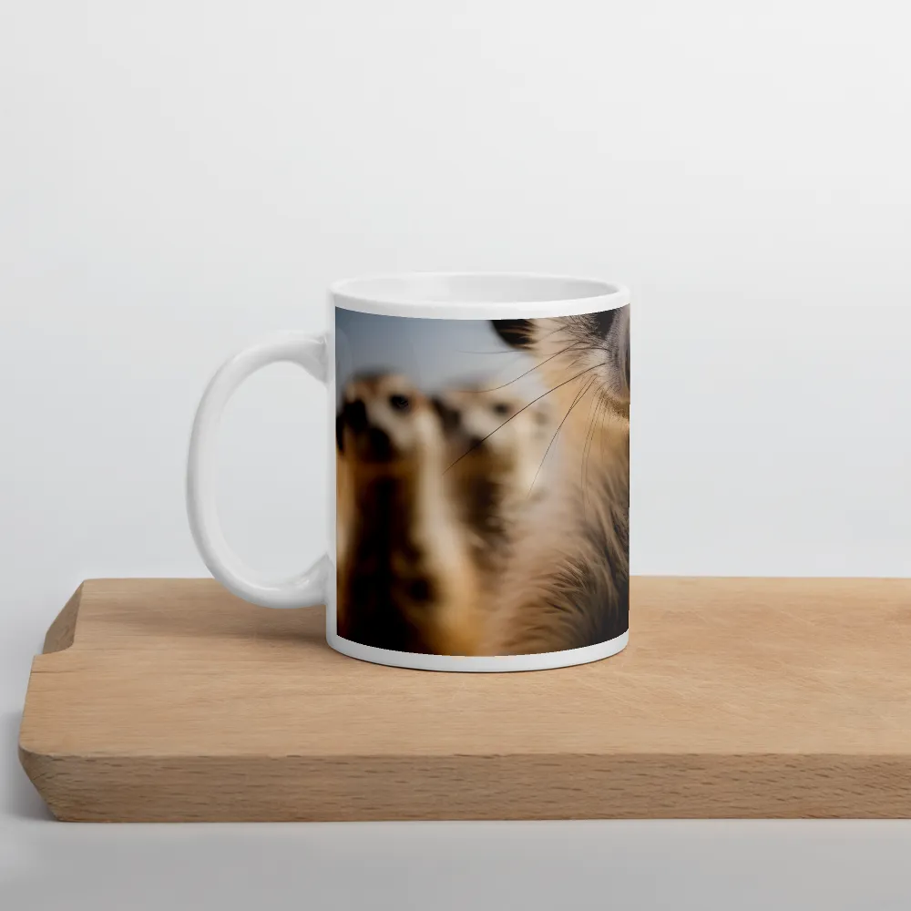 Curious Stance: The Meerkat's Gaze | Mug with White inside | 11 oz