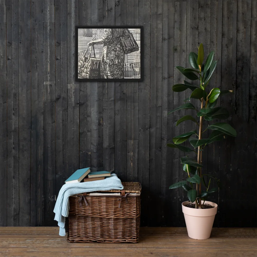Urban Reflections: A Shopping Narrative | Canvas with Black Frame | 16″×20″