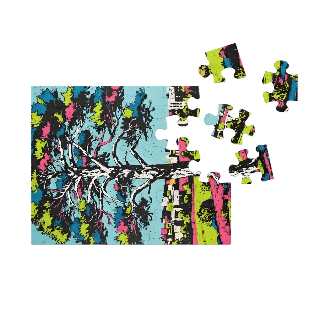 Neon City Pine 
 Jigsaw Puzzle in Tin Box