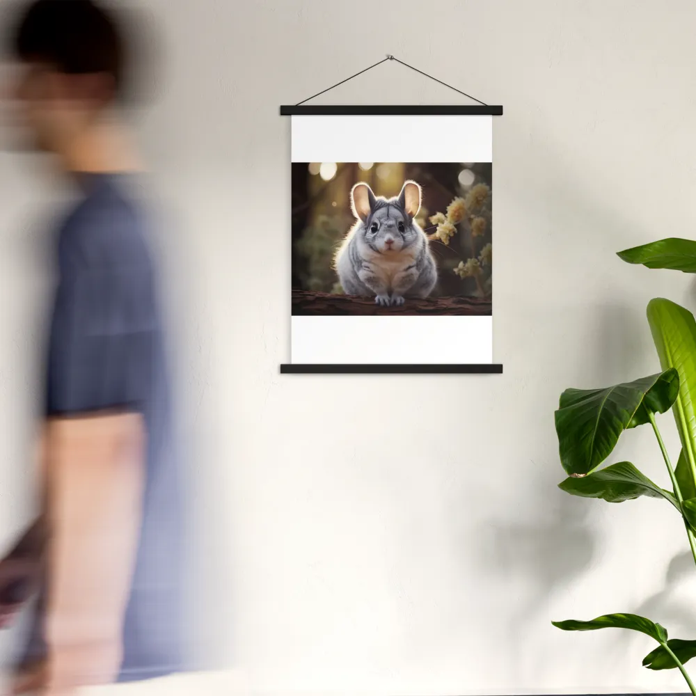 Curious Chinchilla in the Forest | Poster With Black Wood Hanger | 18″×24″