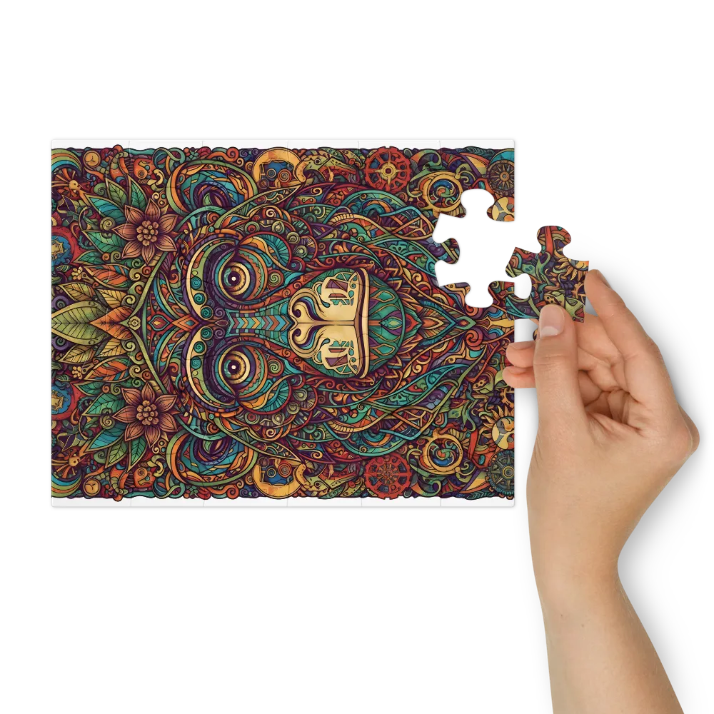 Ornate Primate Portrait 
 Jigsaw Puzzle in Tin Box