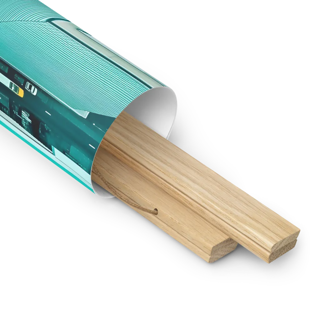 Urban Geometry: Aerial Perspective | Poster With Oak Wood Hanger | 16″×16″