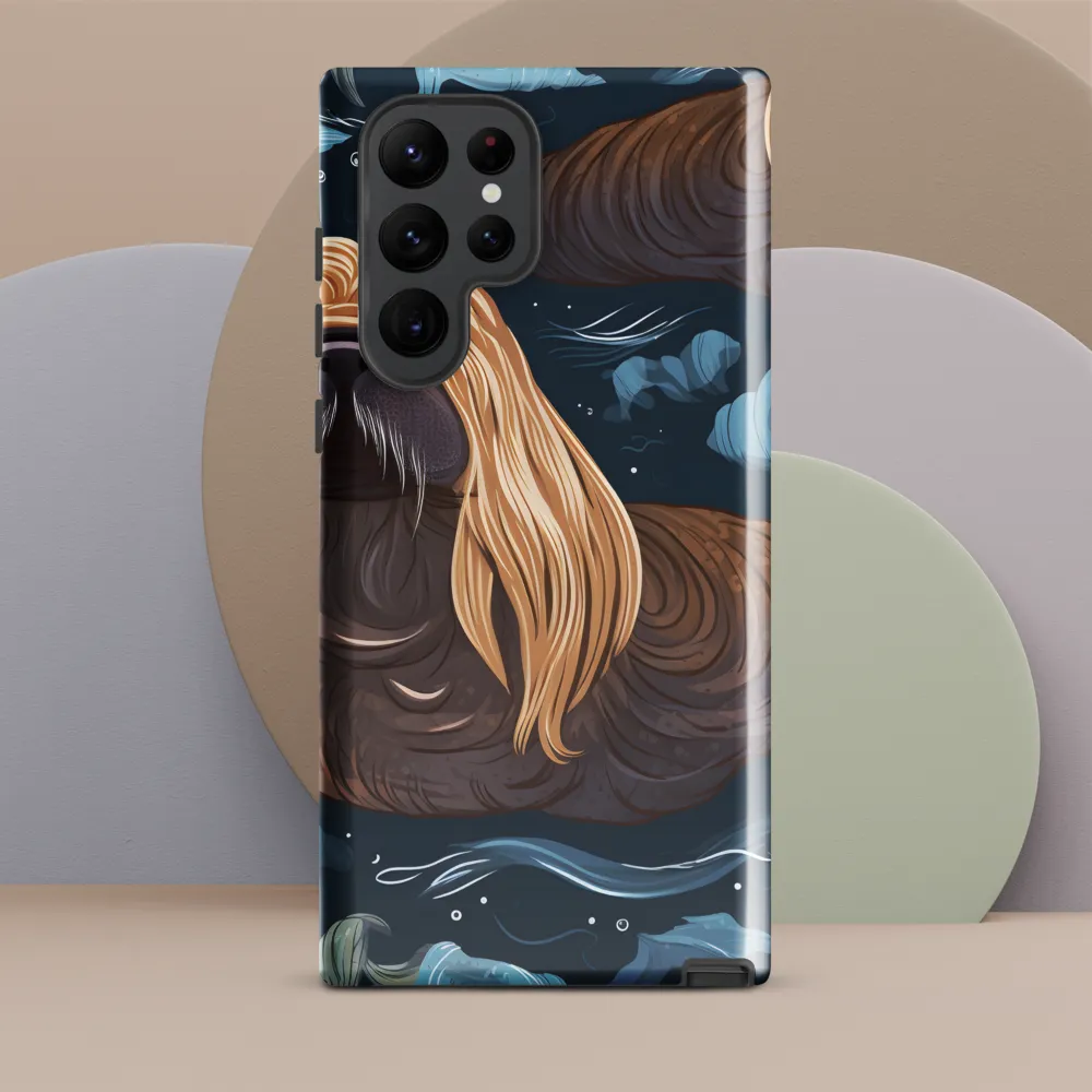 Whimsical Walruses in Deep Blue