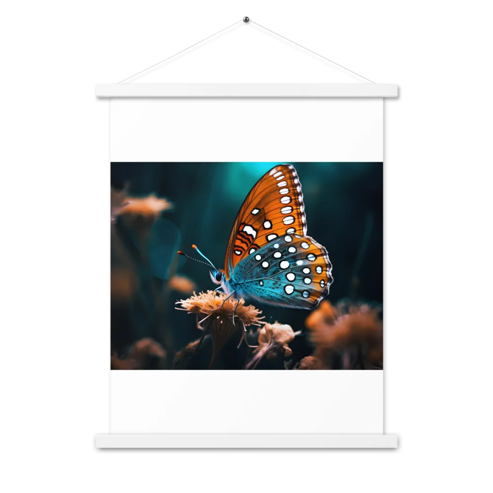 Whispers of Color: The Butterfly's Embrace | Poster With White Wood Hanger | 18″×24″