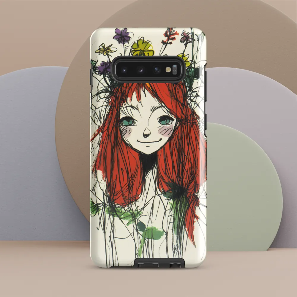 Whimsical Floral Portrait | Phone Case |  S10 Plus | Tough Case | Glossy