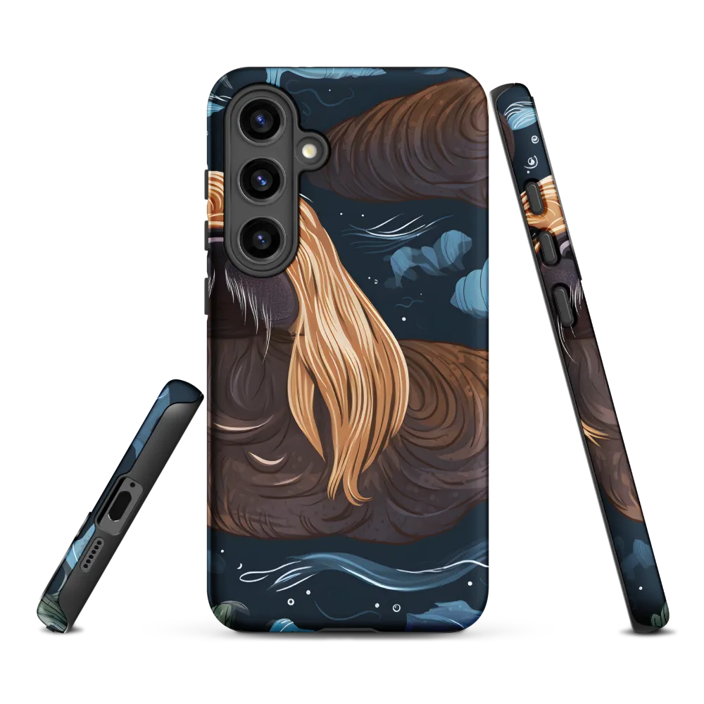Whimsical Walruses in Deep Blue