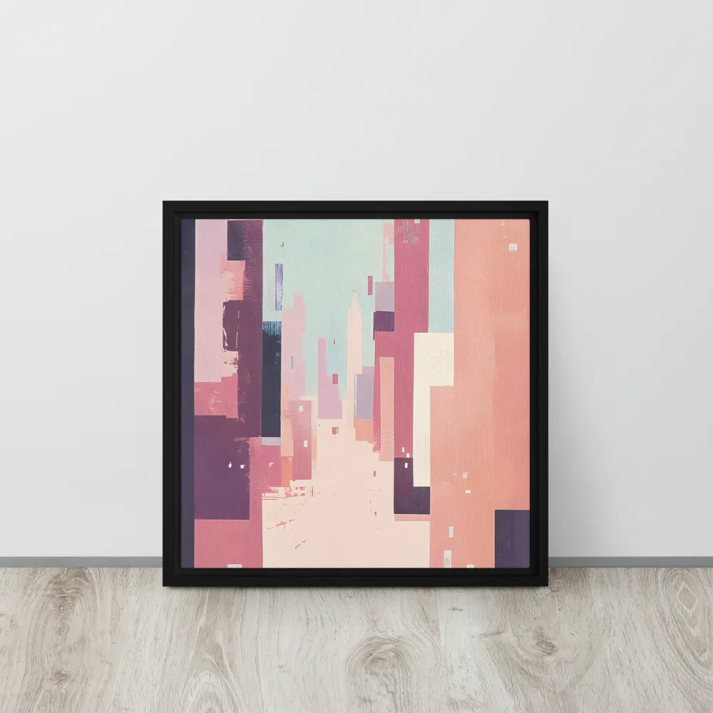 Tranquil Cityscape | Canvas with Black Frame | 16″×16″