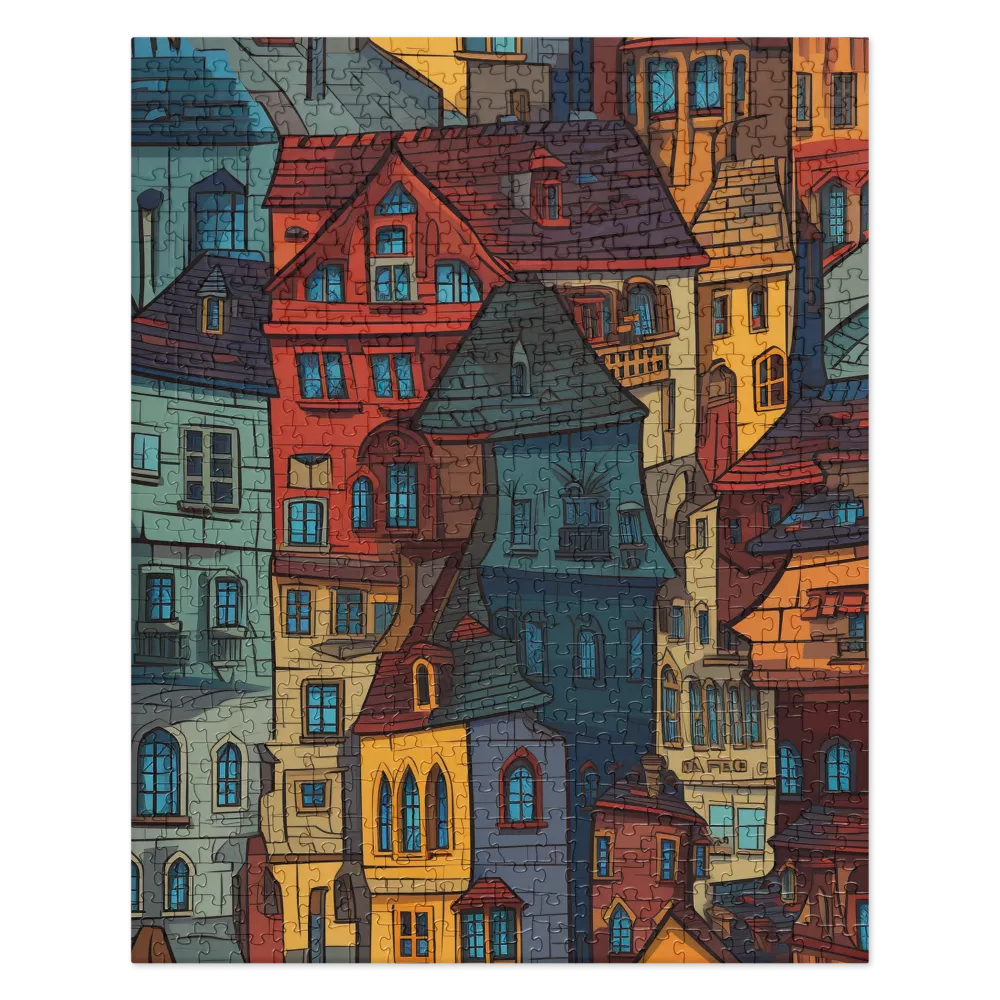 Whimsical Urban Mosaic | Jigsaw Puzzle | 520 pieces