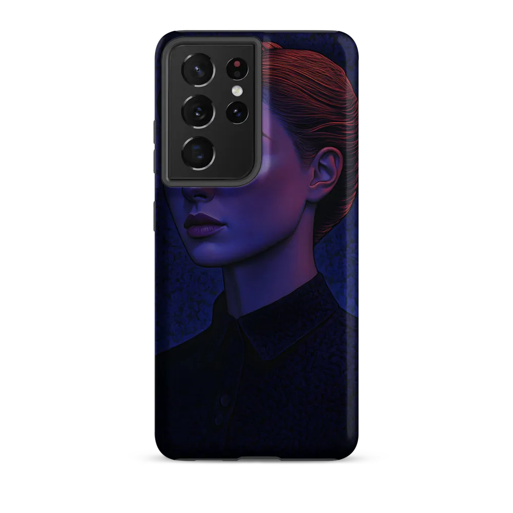 Ethereal Portrait in Blue and Red