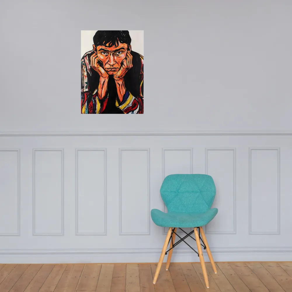 Contemplative Intensity: An Expressionist Portrait
