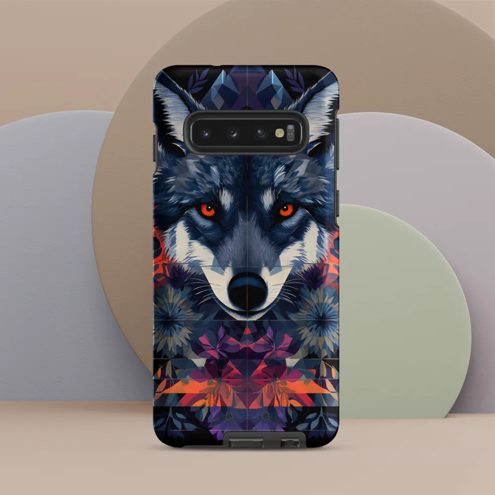 Mystical Wolf Amidst Floral Geometry | Phone Case |  S10 | Tough Case | Matte