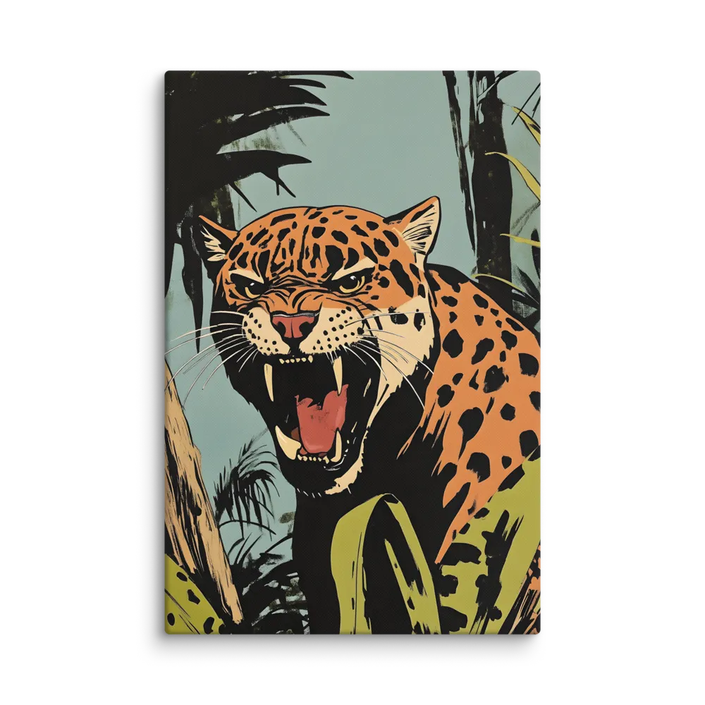 Roar in Teal: Jaguar Close-Up