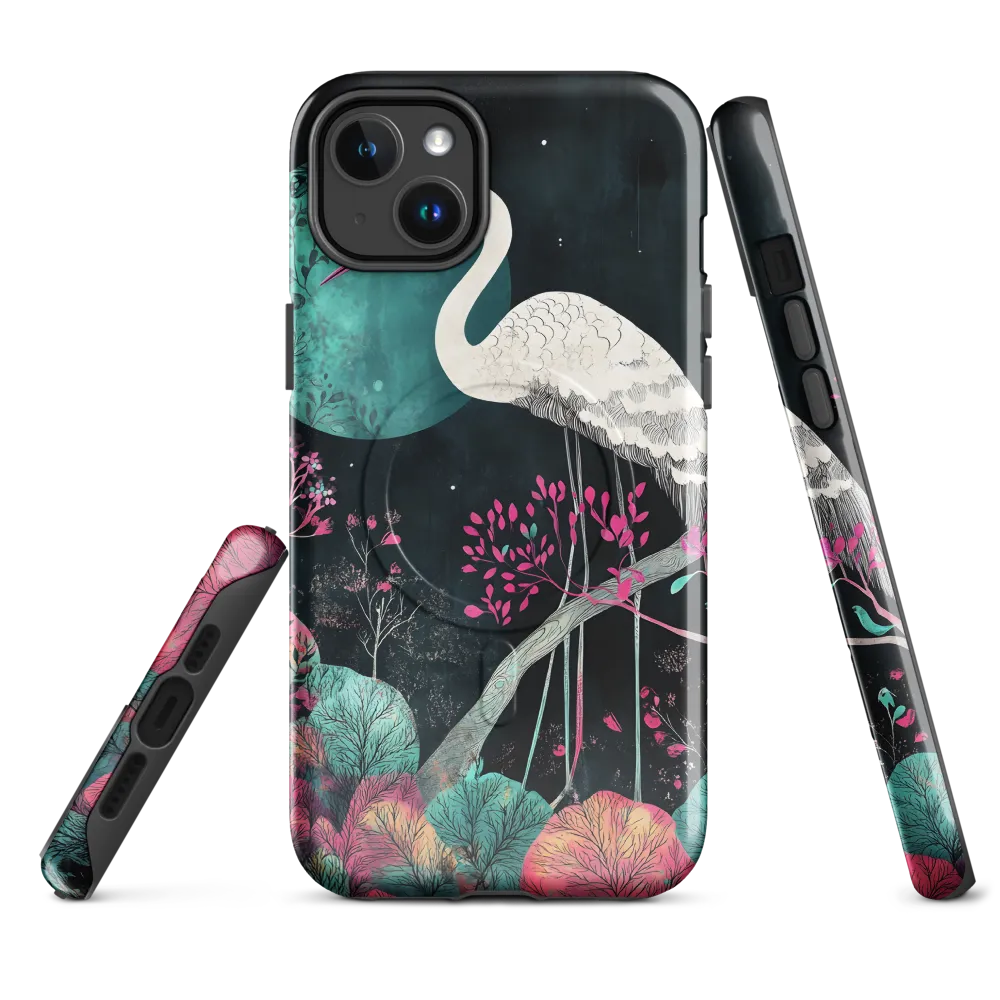 Ethereal Presence: Heron in a Floral Dreamscape