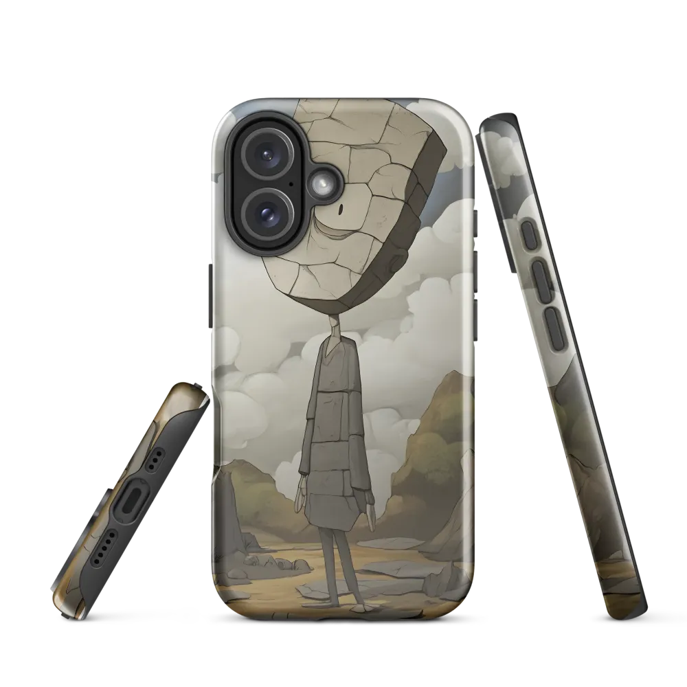Whimsical Stone Figure in a Rocky Landscape | Phone Case |  16 | Tough Case | Glossy