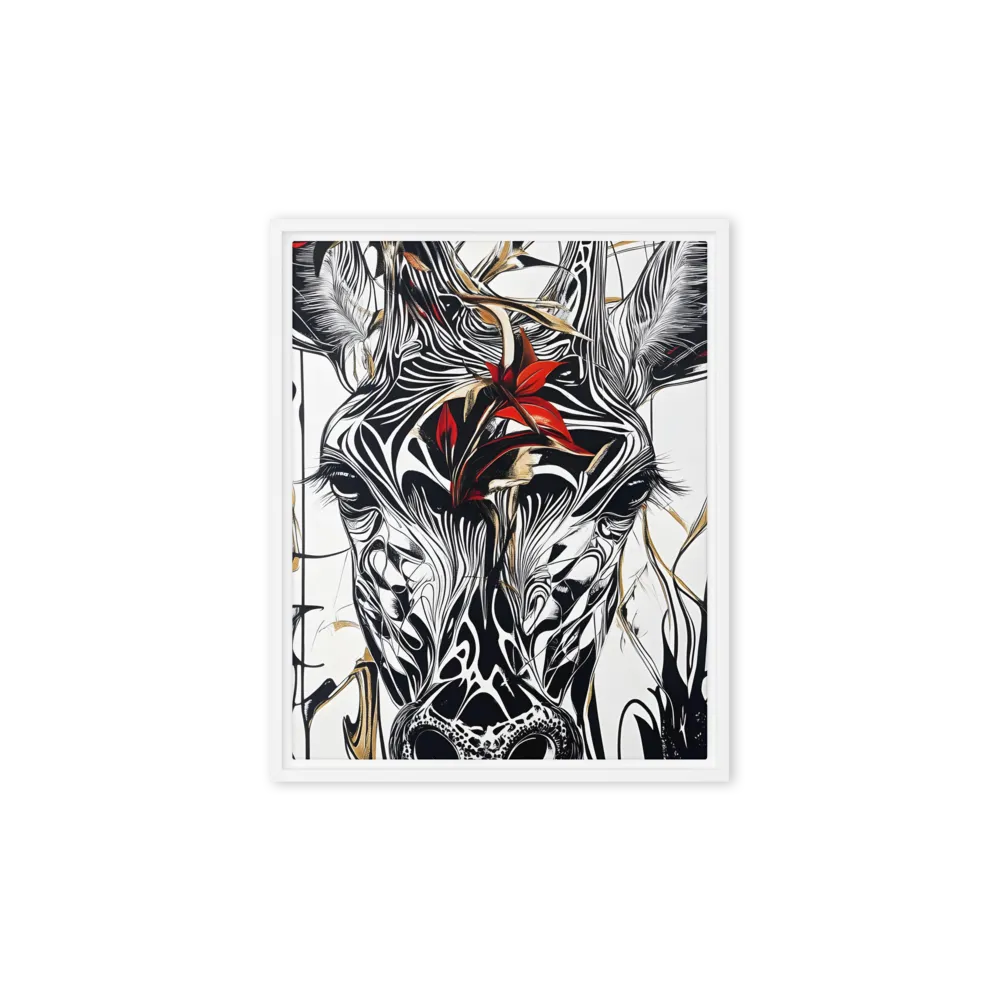 Floral Elegance: The Giraffe's Portrait | Art Print