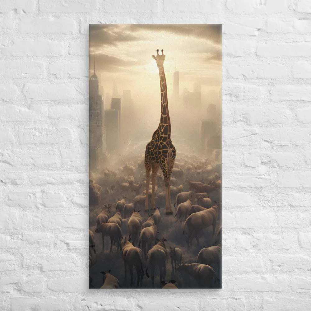 Urban Serengeti: A Giraffe's Perspective | Canvas | 20″×40″