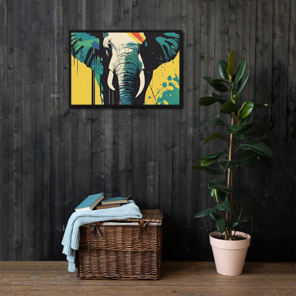 Elegance of the Wild: A Colorful Harmony | Canvas with Black Frame | 20″×30″