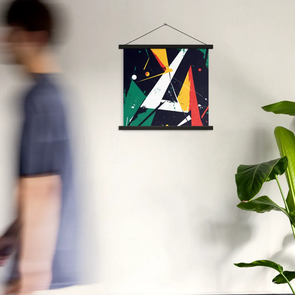 Dynamic Geometries | Poster With Black Wood Hanger | 18″×18″