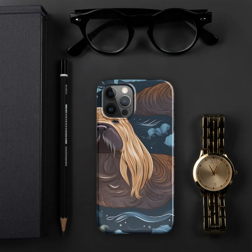 Whimsical Walruses in Deep Blue