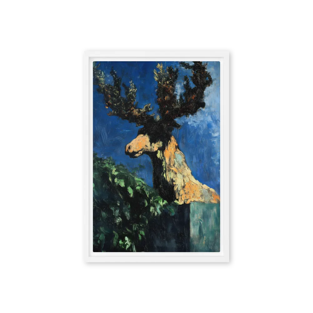 The Majestic Deer in Nature | Canvas with White Frame | 12″×18″