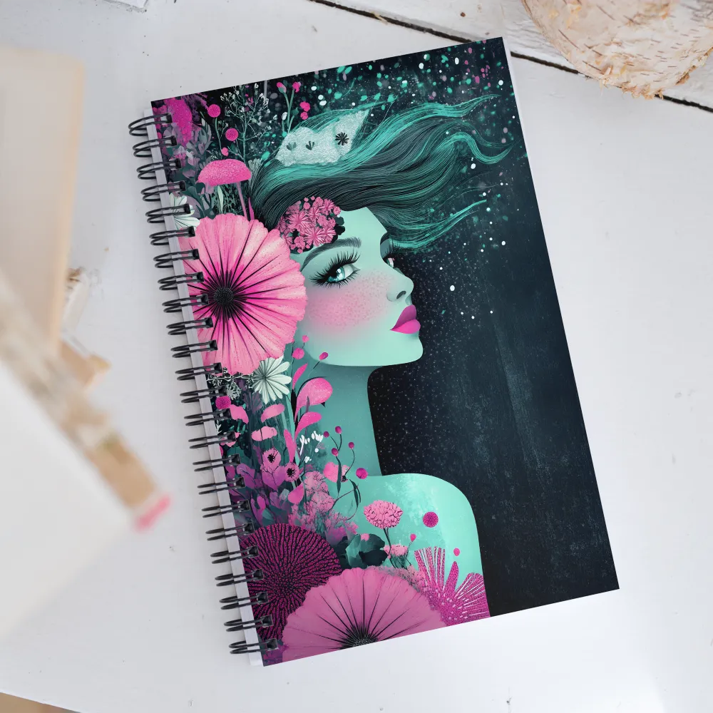 Floral Harmony: Portrait of Serenity | Spiral Notebook