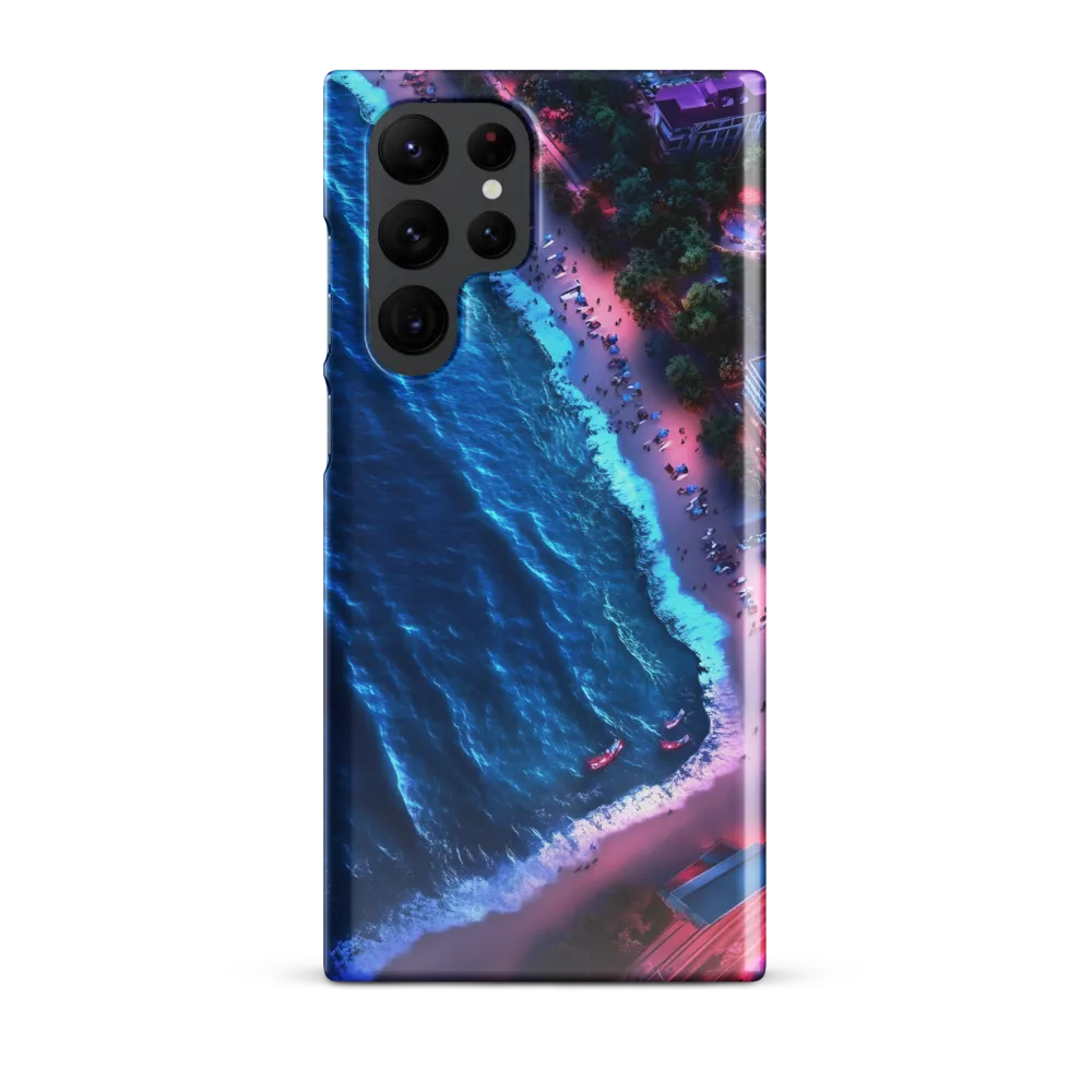 Twilight Reflections: A Serene Beach Aerial | Phone Case |  S22 Ultra | Snap Case | Glossy
