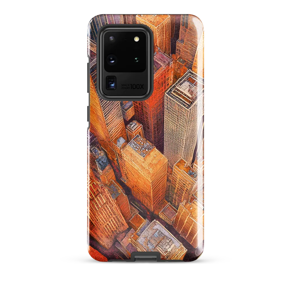 Urban Symphony in Orange and Purple