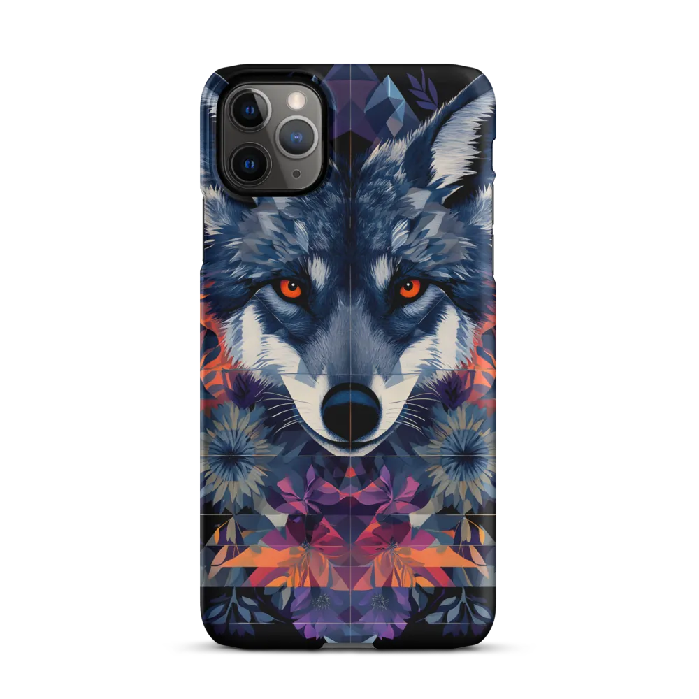 Mystical Wolf Amidst Floral Geometry