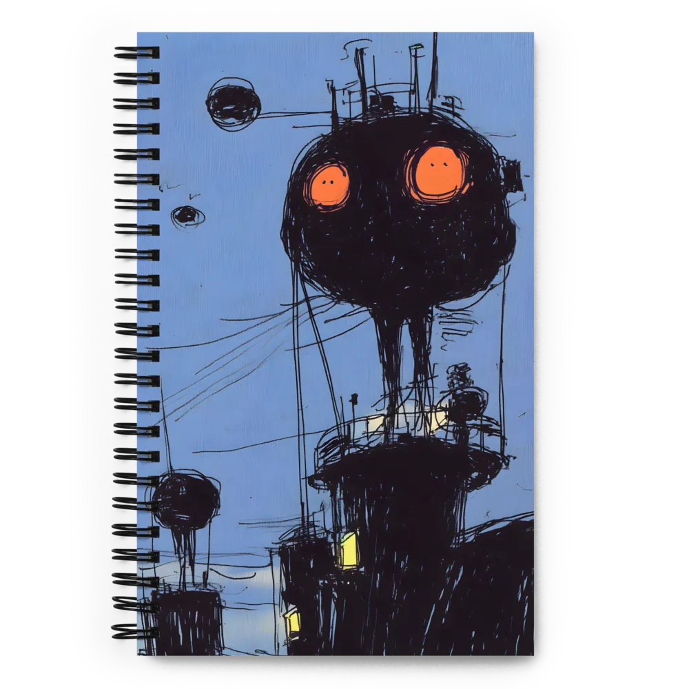 Mechanical Giants Beneath the Sky | Spiral Notebook