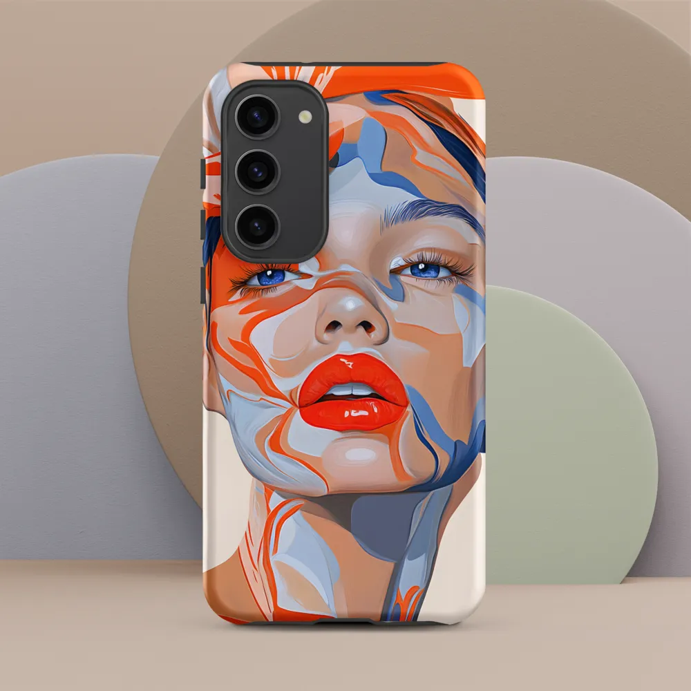 Chromatic Veils — Portrait in Orange and Blue