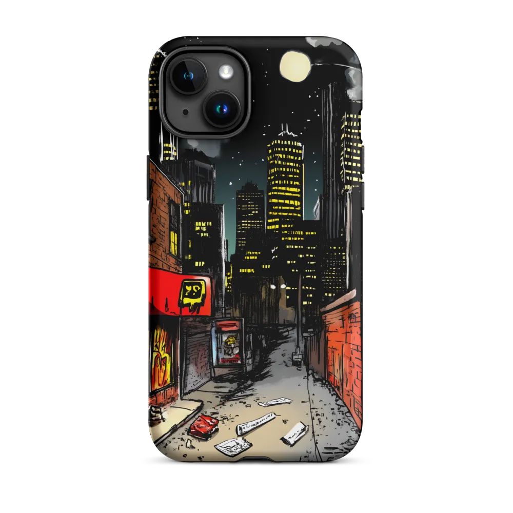 Nocturnal Cityscape: The Hidden Alley | Phone Case |  15 Plus | Tough Case | Matte