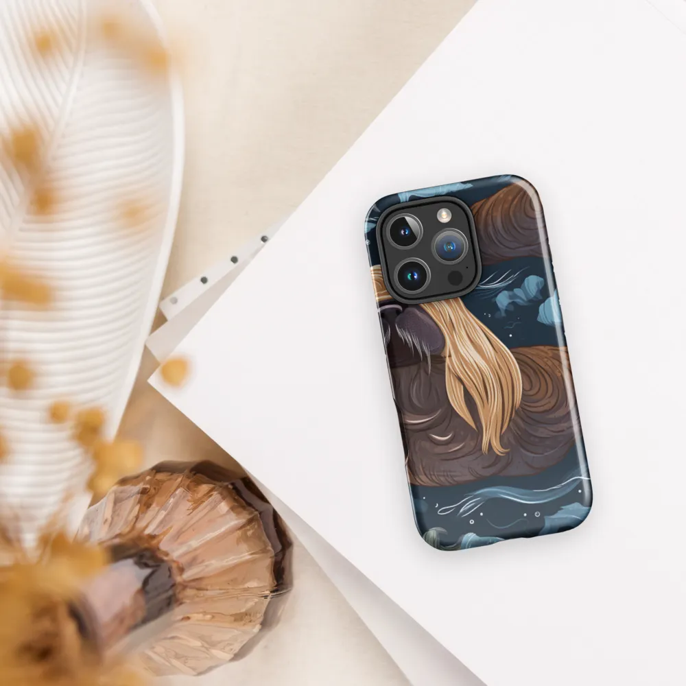 Whimsical Walruses in Deep Blue