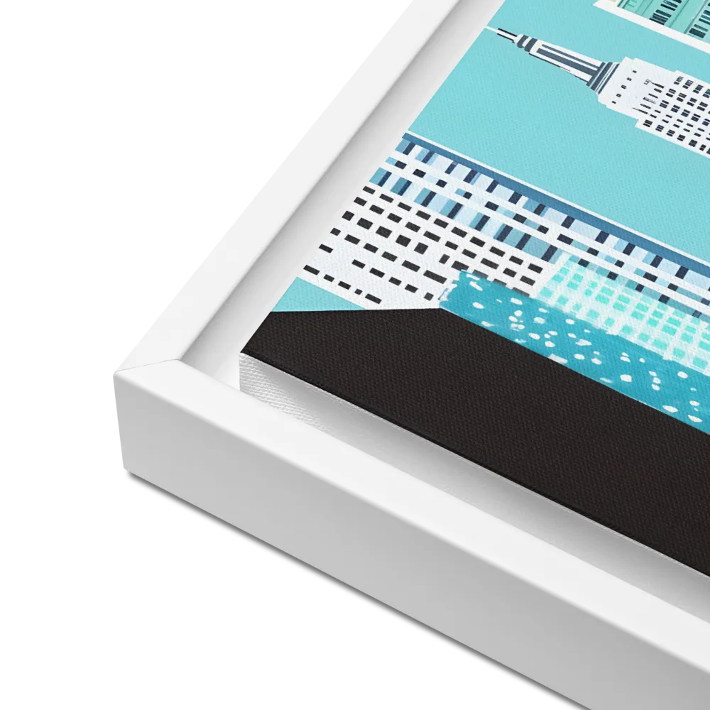 Urban Symphony: A Modern Cityscape | Canvas with White Frame | 12″×16″
