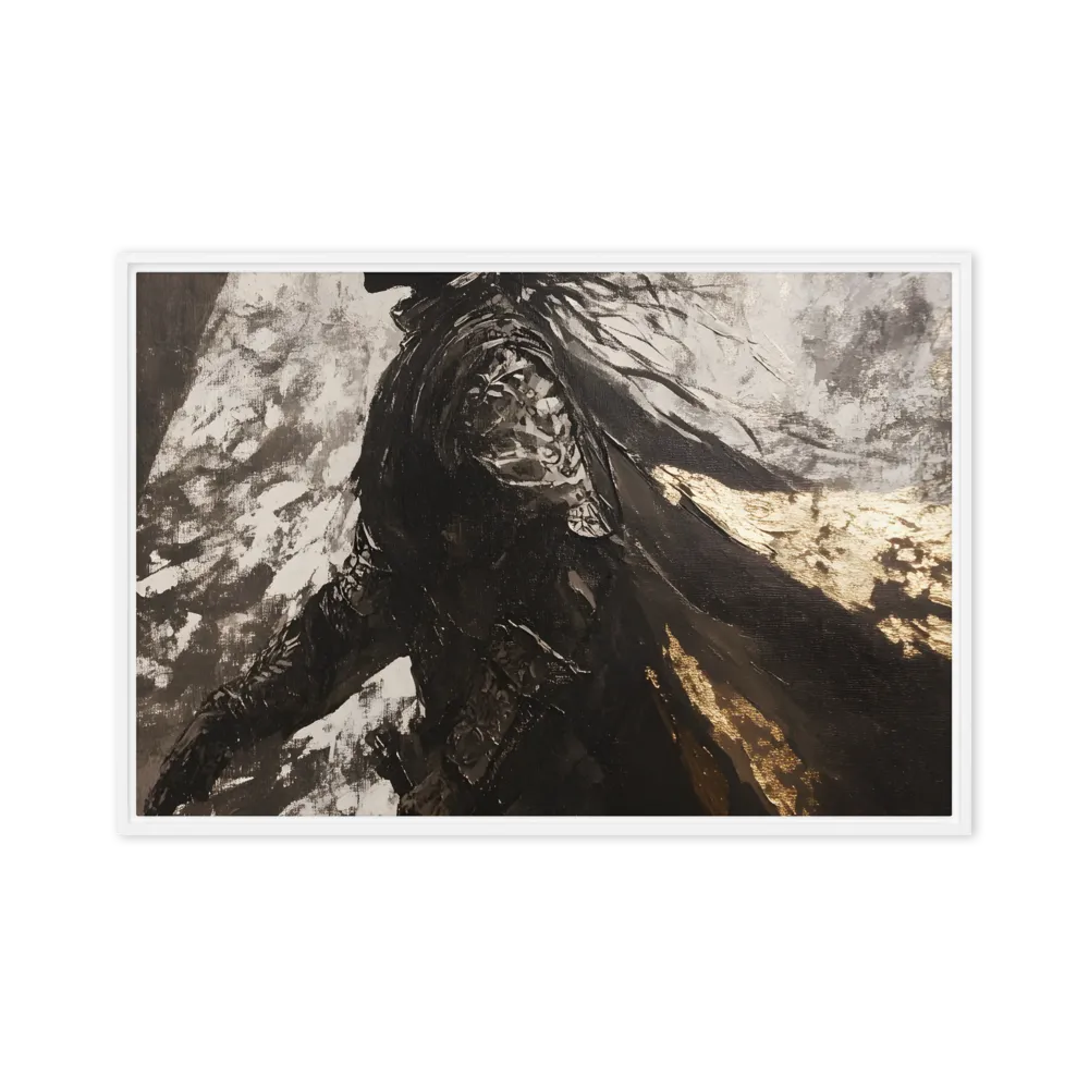 The Silhouette of Valor | Canvas with White Frame | 24″×36″