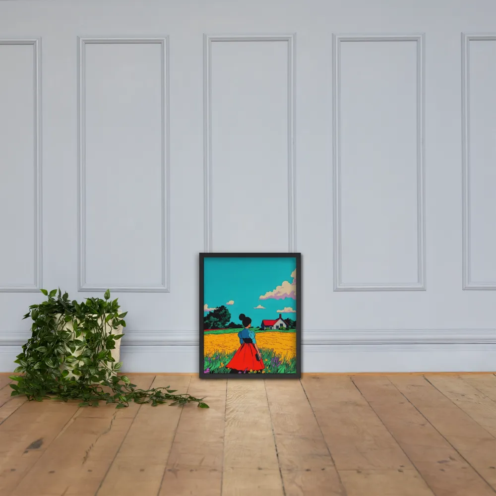 Whispers of a Sunlit Meadow | Poster with Black Frame | 16″×20″