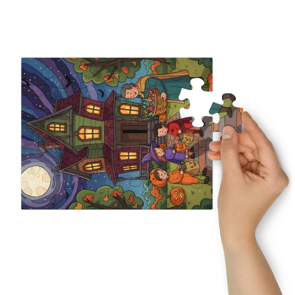 Moonlit Trick-or-Treat 
 Jigsaw Puzzle in Tin Box