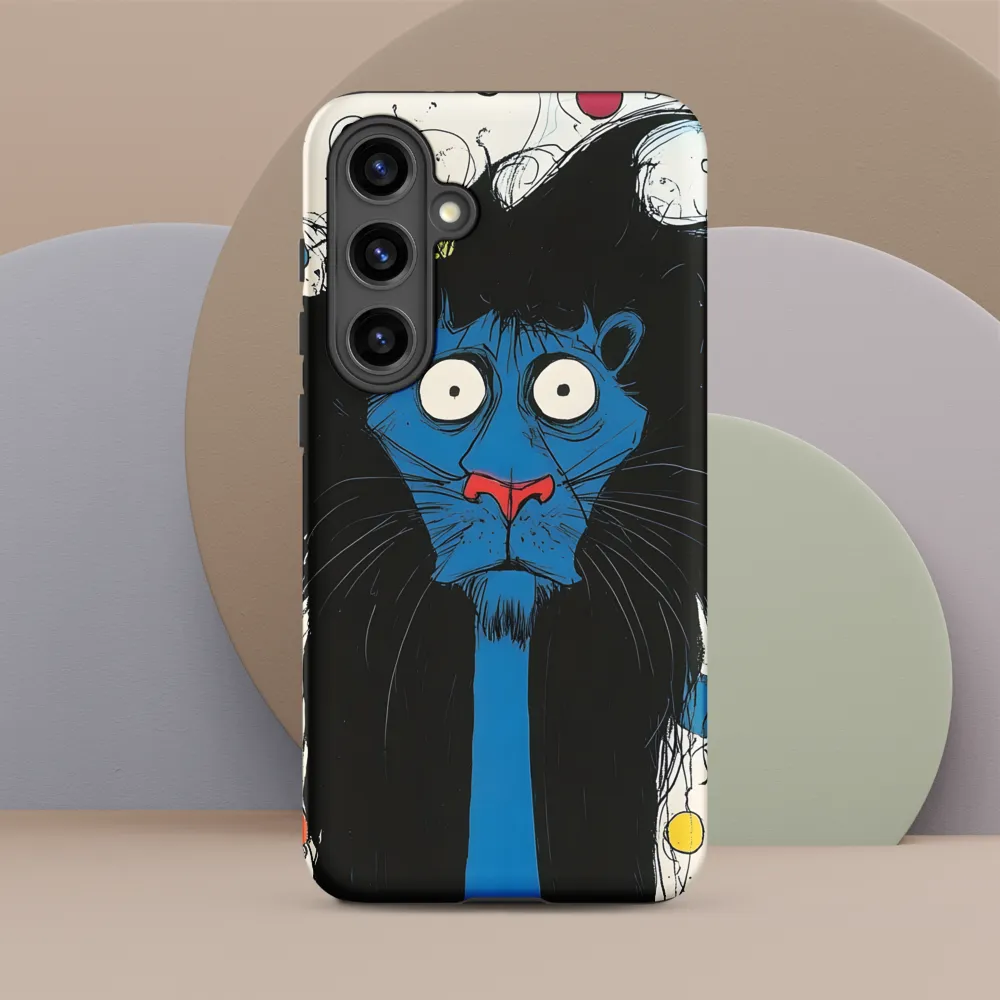Whimsical Blue Lion