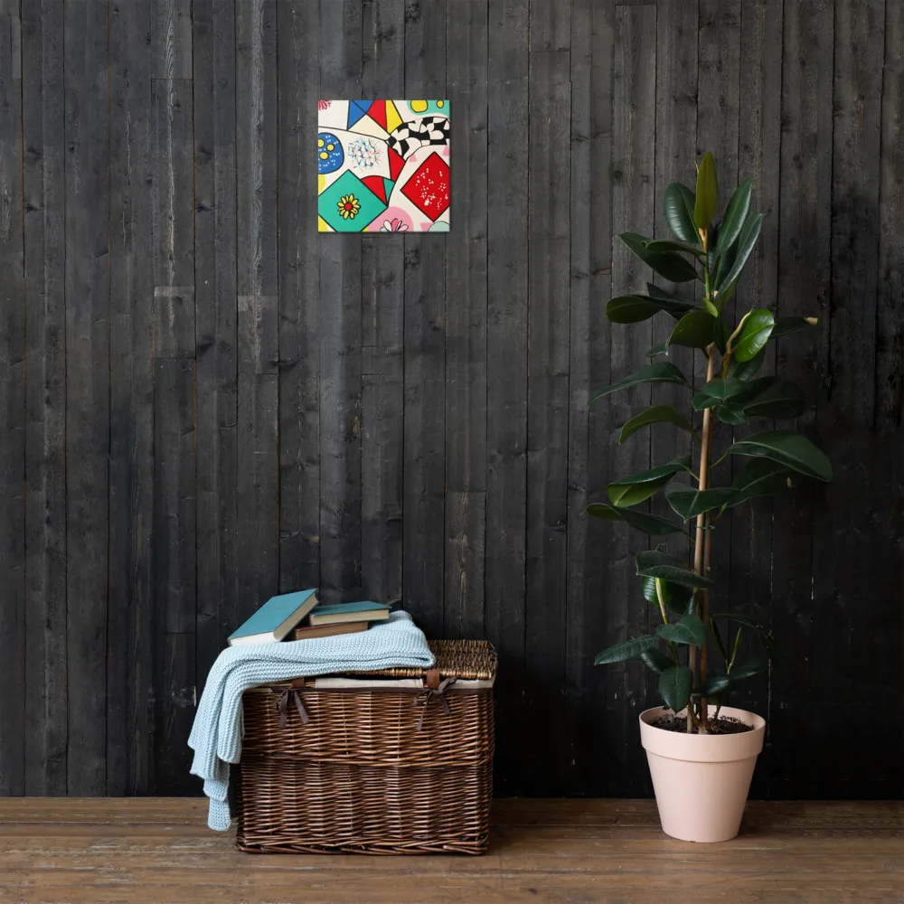Joyful Geometry: A Playful Dance of Shapes and Colors | Thin Canvas | 12″×12″
