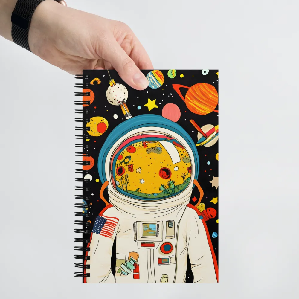 Cosmic Curiosity: Journey Within the Helmet | Spiral Notebook