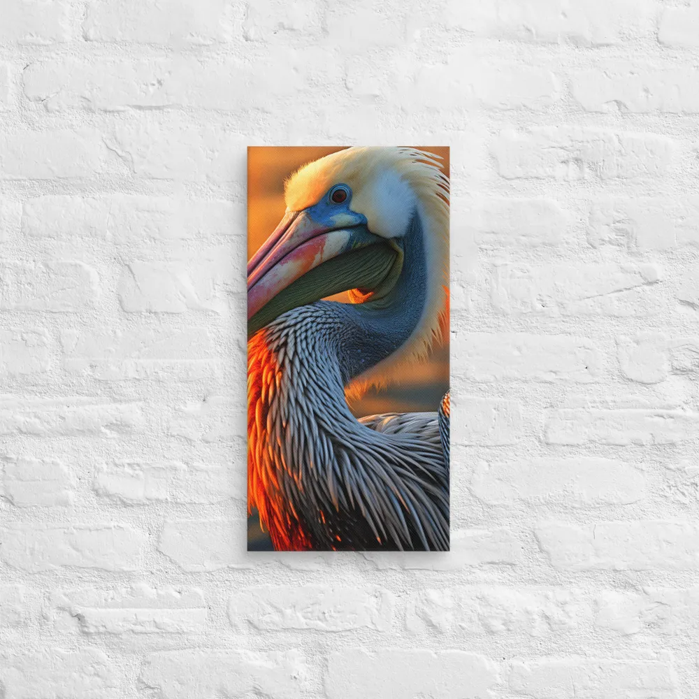 Elegance of the Pelican at Sunset | Canvas | 10″×20″