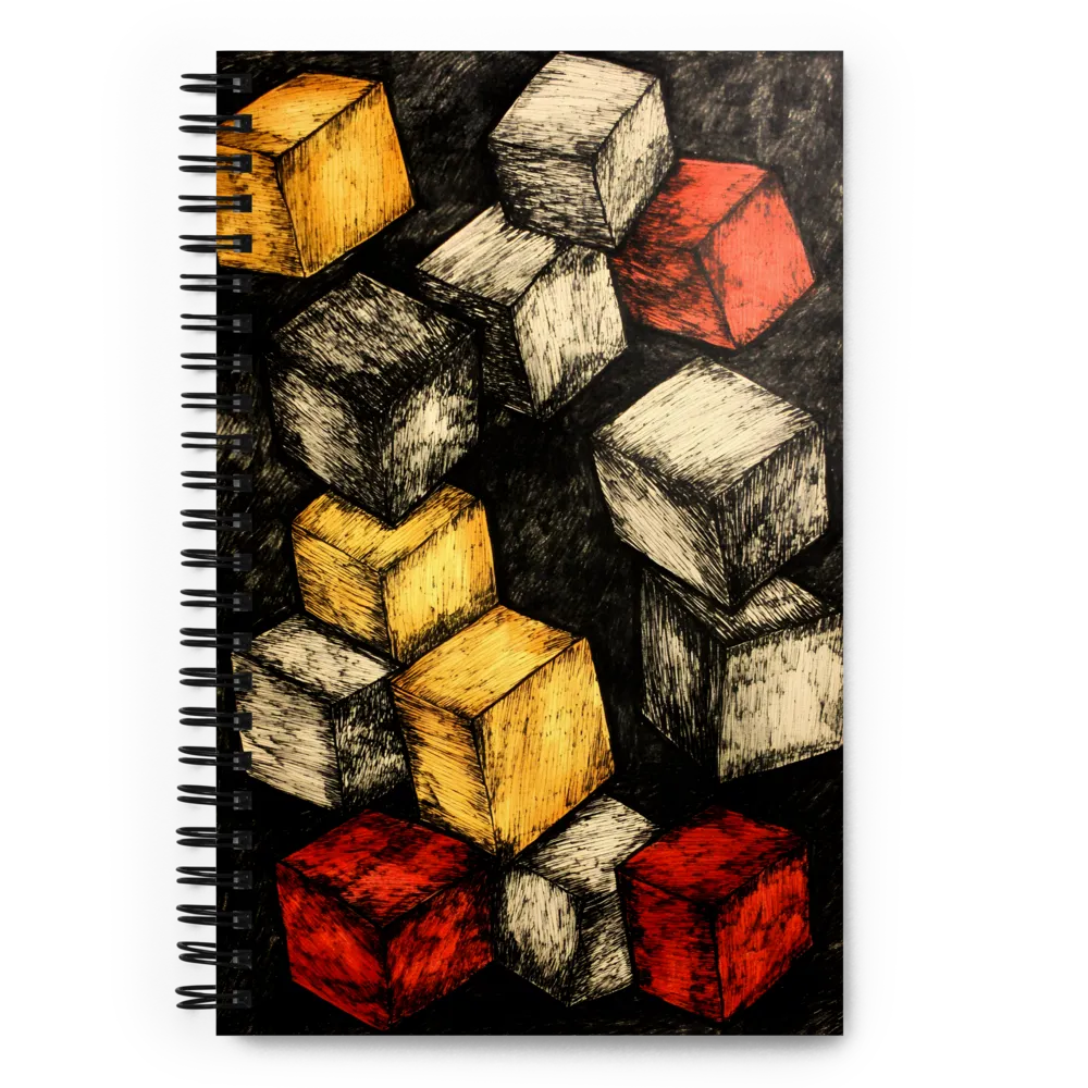 Dynamic Cubes: An Exploration in Color and Form | Spiral Notebook