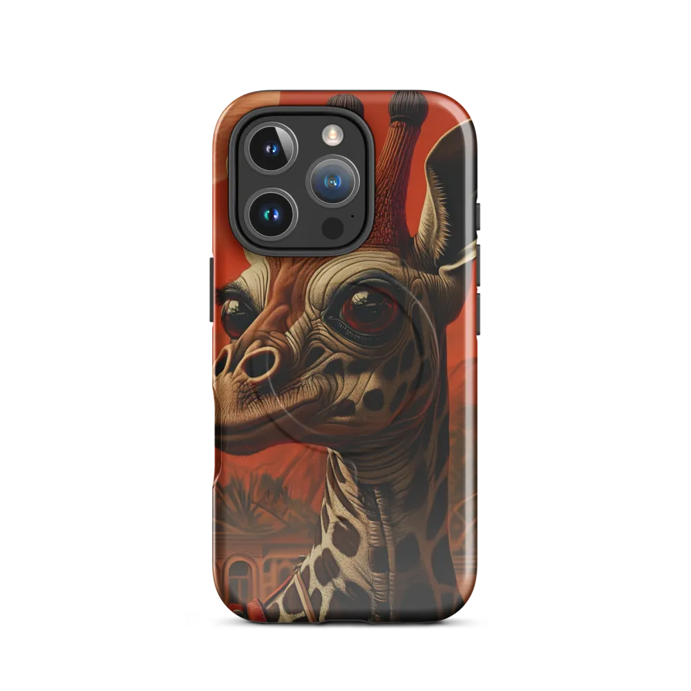 Whimsical Giraffe in an Orange Dreamscape