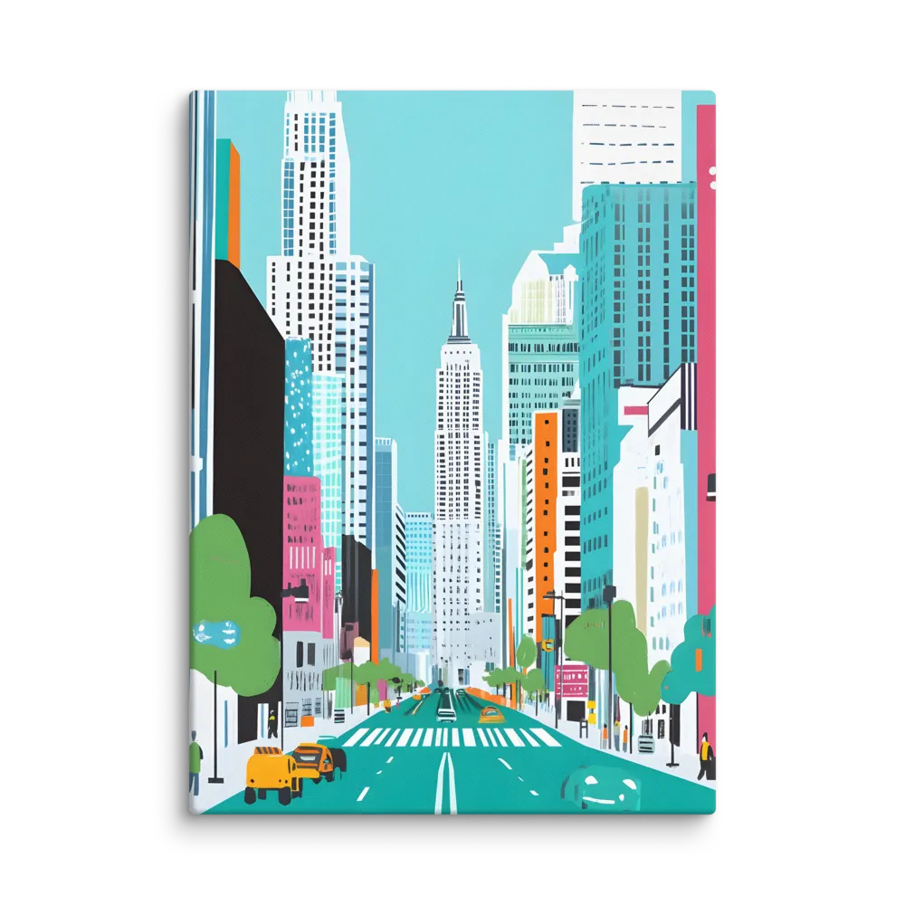 Urban Symphony: A Modern Cityscape | Canvas | 40″×55″