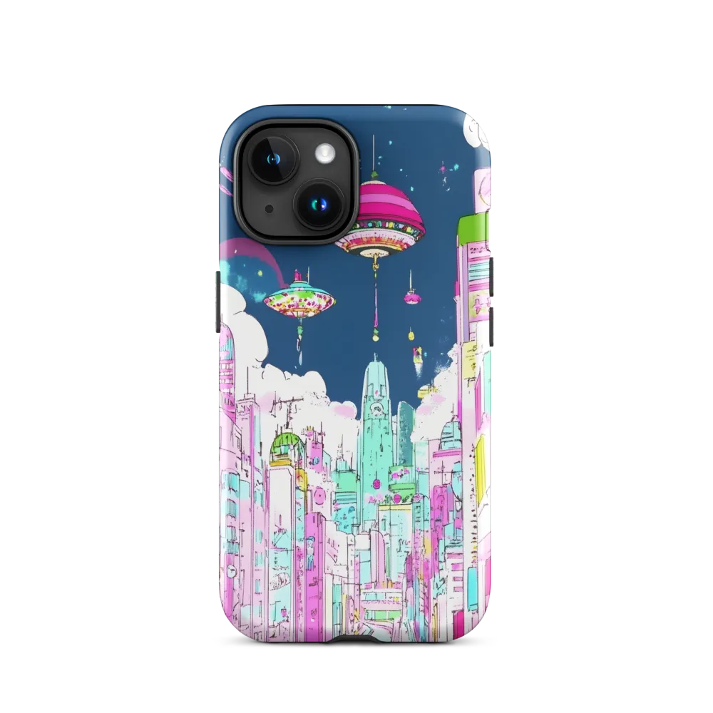 Futuristic Cityscape with Floating Structures | Phone Case |  15 | Tough Case | Glossy