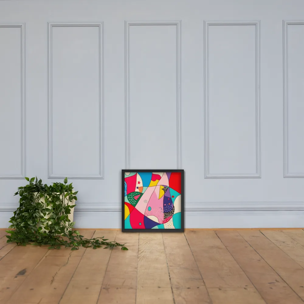 Playful Geometry in Color | Poster with Black Frame | 16″×16″