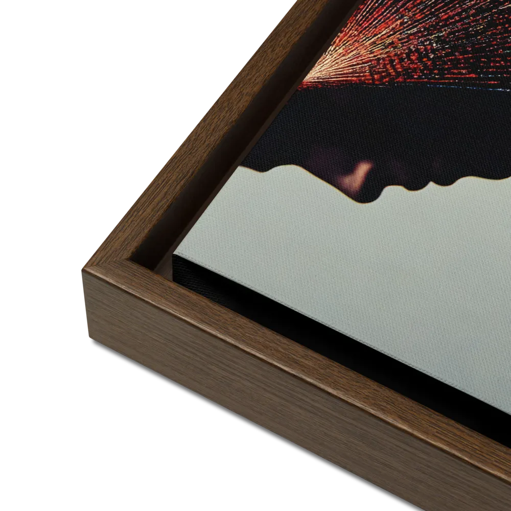 Radiant Reflection: An Abstract Journey of Thought | Canvas with Brown Frame | 12″×16″