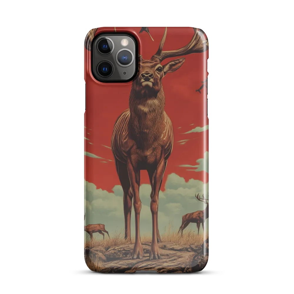 Majesty in Red: The Stalwart Stag | Phone Case |  11 Pro Max | Snap Case | Glossy