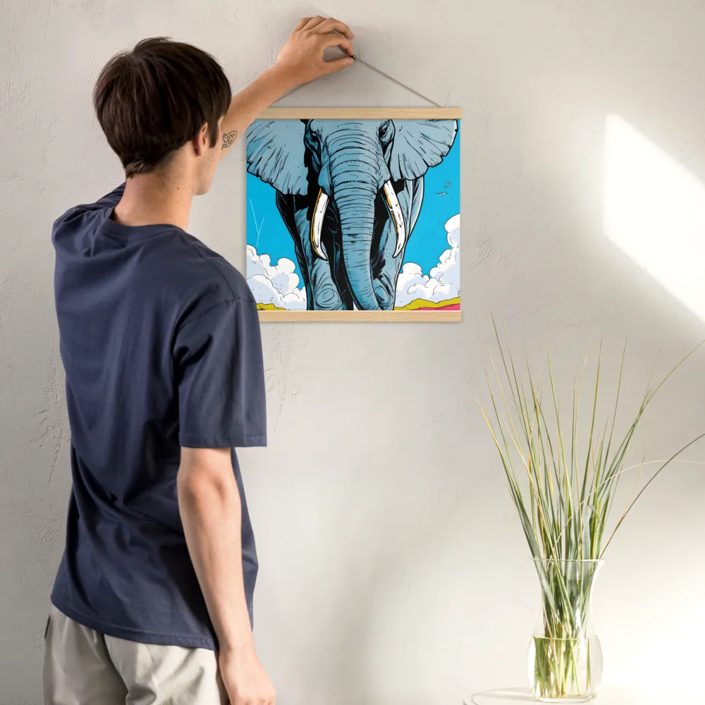 Majestic Presence: The Elephant | Poster With Oak Wood Hanger | 16″×16″