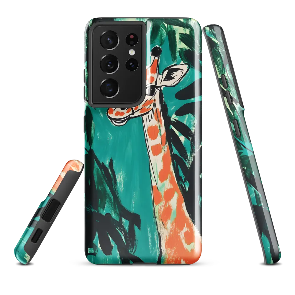 Curious Giraffe in Lush Greenery | Phone Case |  S21 Ultra | Tough Case | Glossy